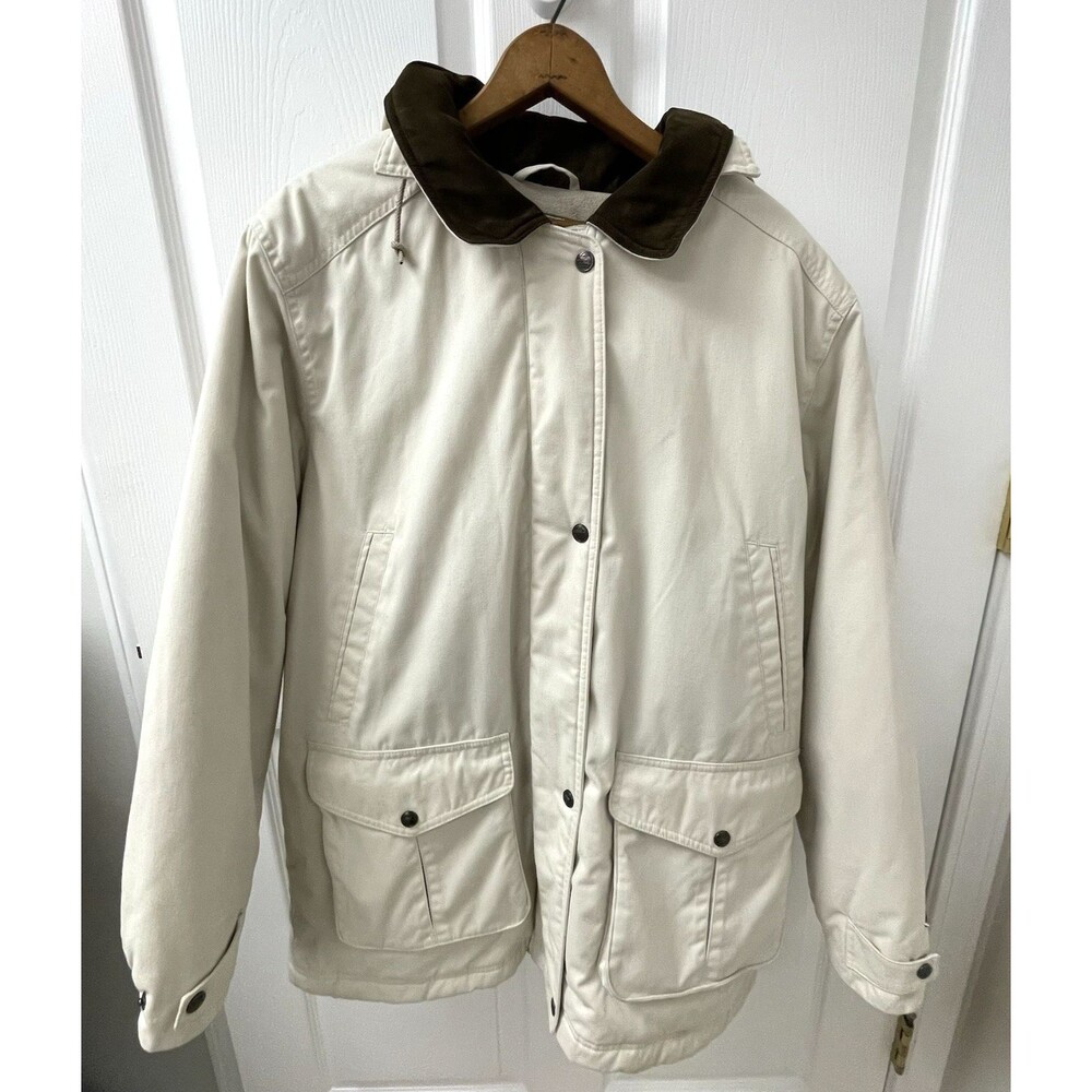 Pacific Trail Coat Full Zip Heavyweight Hood Beige Brown Women's Size L